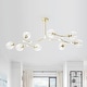 preview thumbnail 7 of 26, Adjustable Chandelier Pendant Gold Chandelier with Clear Glass Shades 8 Light