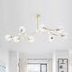 preview thumbnail 4 of 24, Adjustable Chandelier Pendant Gold Chandelier with Clear Glass Shades