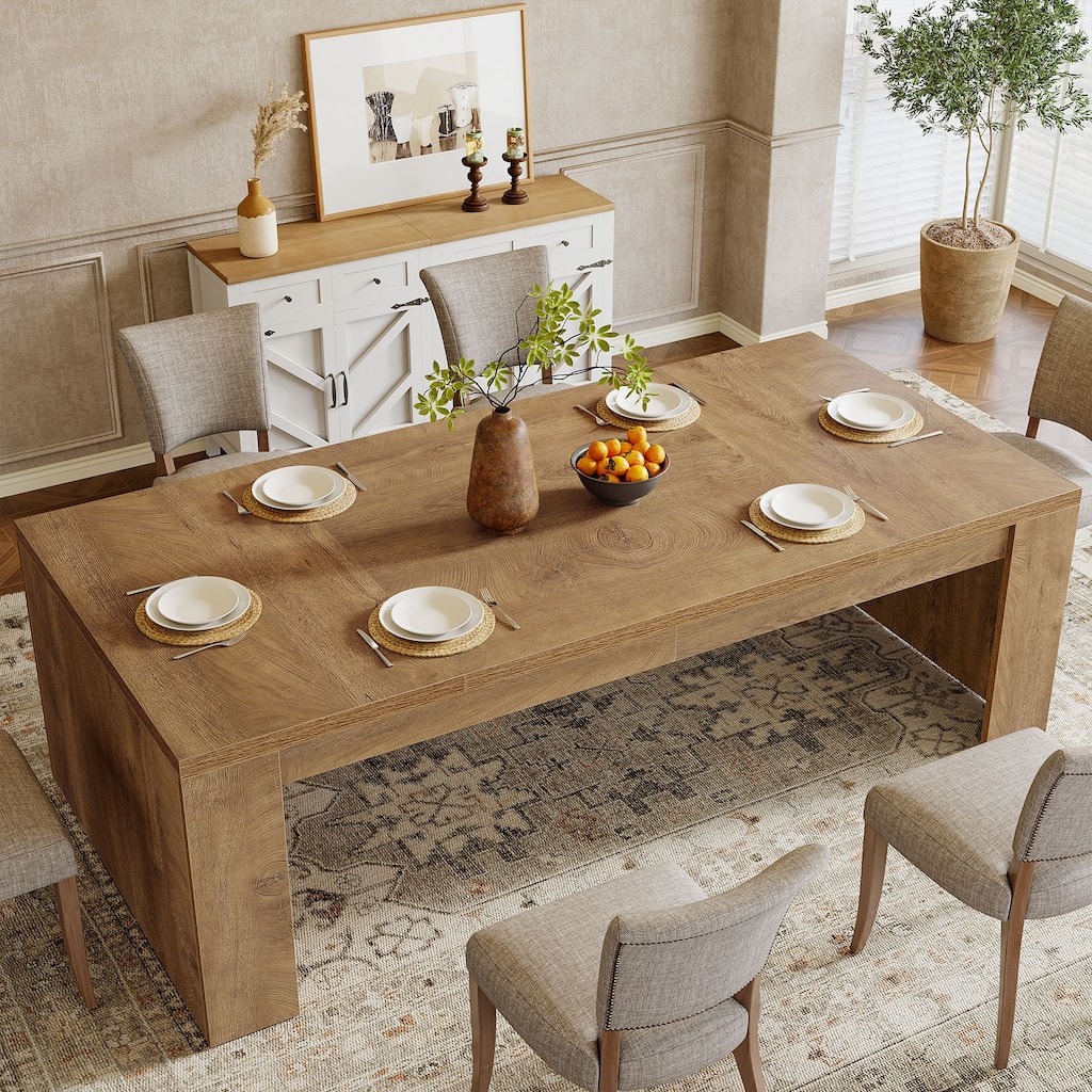 Large Dining Table, Wood Kitchen Table, Living Room Family Gathering Table Accent Dining Table