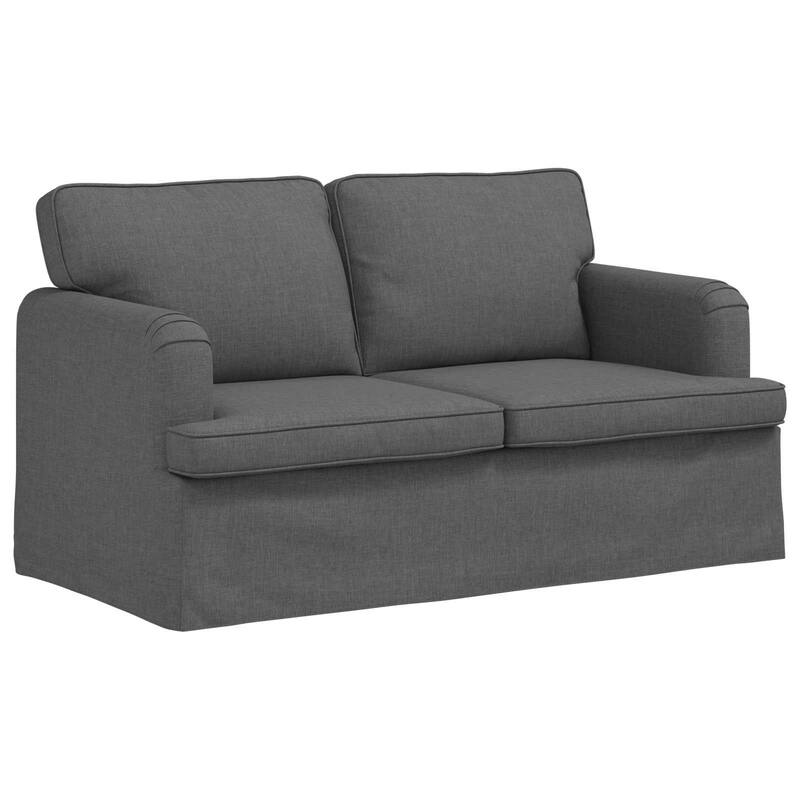 vidaXL Sofa 2 pcs Dark Grey 144 x 80 x 85 cm Fabric