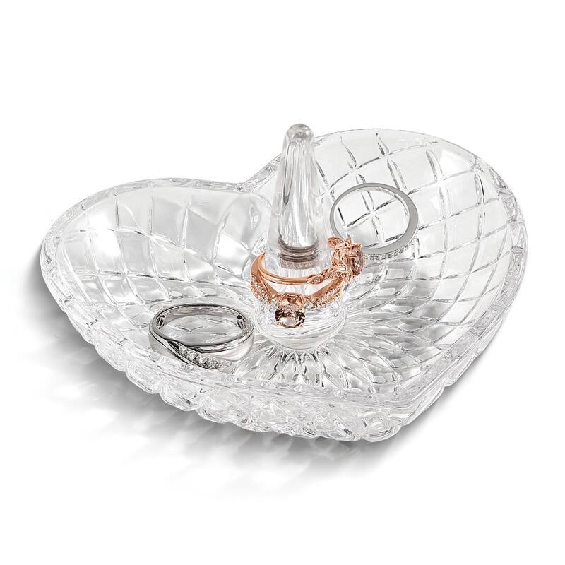 Curata Heart Shape Glass Ring Holder