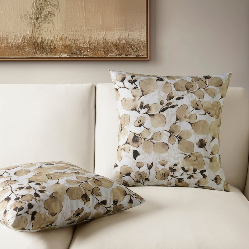 Exclusive Fabrics Printed Cotton Throw Pillow Covers 18 X 18 - Textured Decorative Pillow Covers (Set of 2)