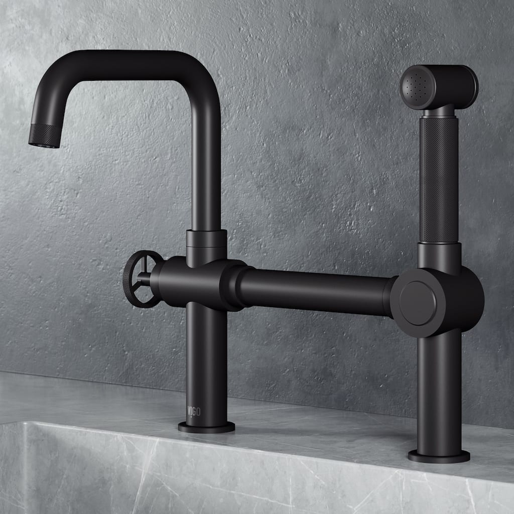 Vigo VG02050 Cass Single-Handle High-Arc Widespread Bridge Kitchen