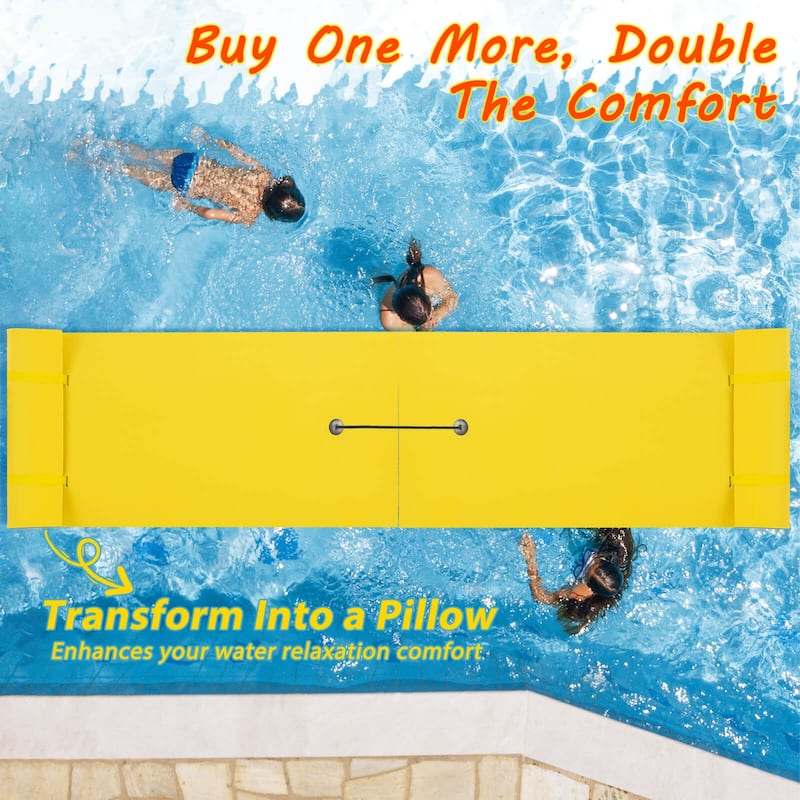 Costway 3-Layer Tear-proof Water Mat Floating Pad Island Water Sports