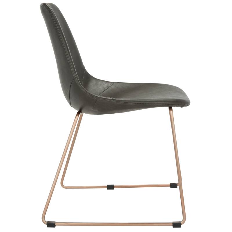 SAFAVIEH Cordia Mid-Century Faux Leather Dining Chair (Set of 2) - 20.3" W x 22" L x 31.5" H - 20.3" W x 22" L x 31.5" H