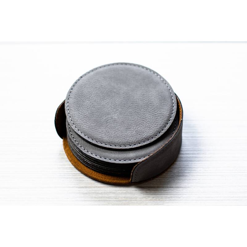 Caddy Bay Collection Round Vegan Leather Coaster - 6 Colors
