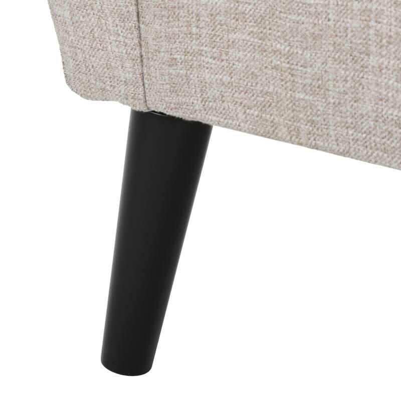 Beige Modern 31.1" Upholstered Button Tufted Club Chair with Sturdy Rubber Wood Legs