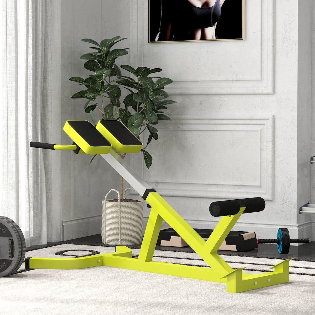 Soozier Hyperextension Bench, Height Adjustable Roman Chair with Dip Bars, Multi-Functional for Back, Core