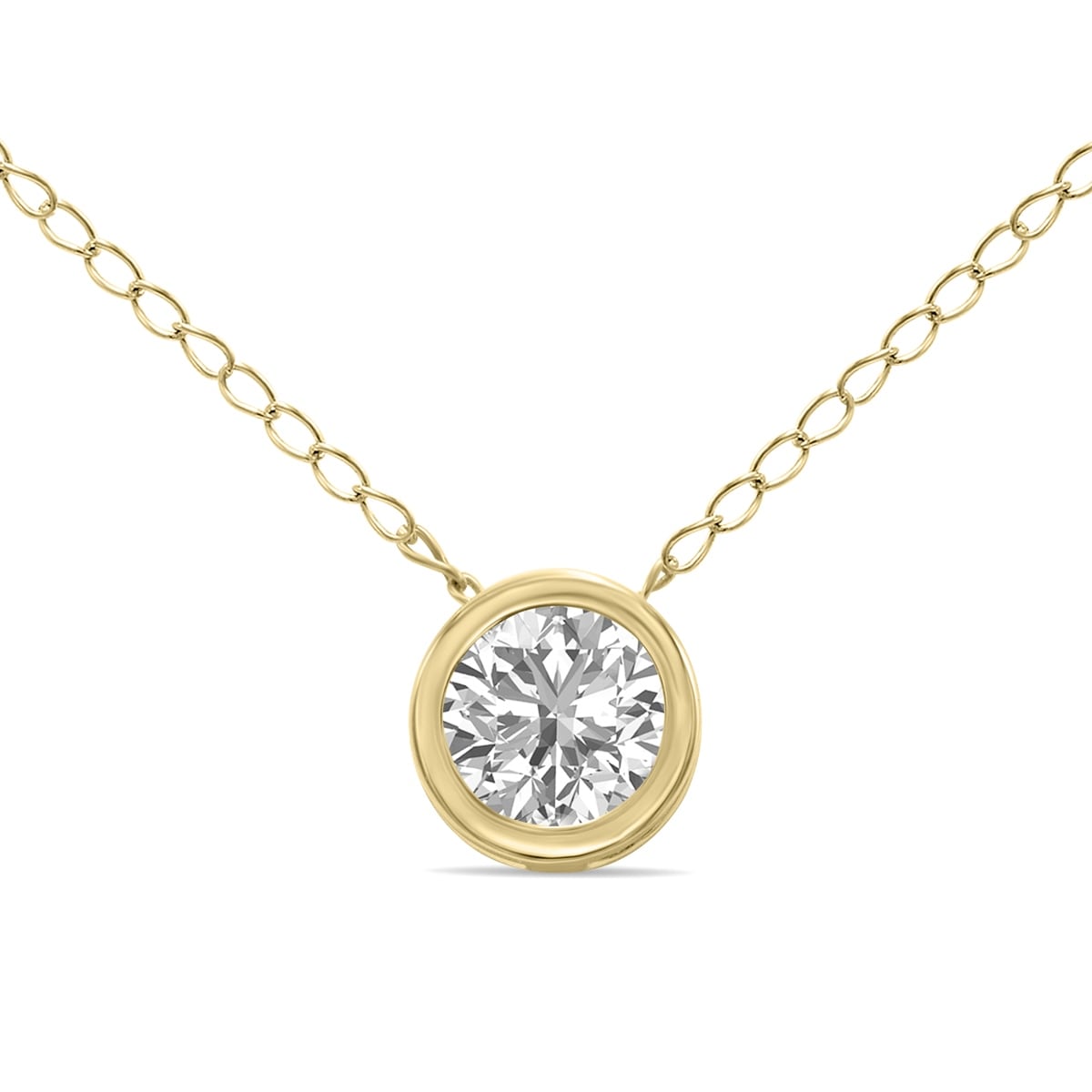 Marquee 1/4 Carat Lab Grown Diamond Bezel Pendant in 14K Yellow Gold