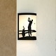preview thumbnail 1 of 11, Links 1-Light 8 in. Black Indoor-Outdoor Golfer Flush Mount Wall Sconce, Glass Shade, Dimmable, Wall Sconce Fixture Black - 8-in W x 11-in H x 5-in D