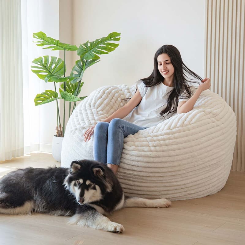Thick striped Convertible bean bag bed