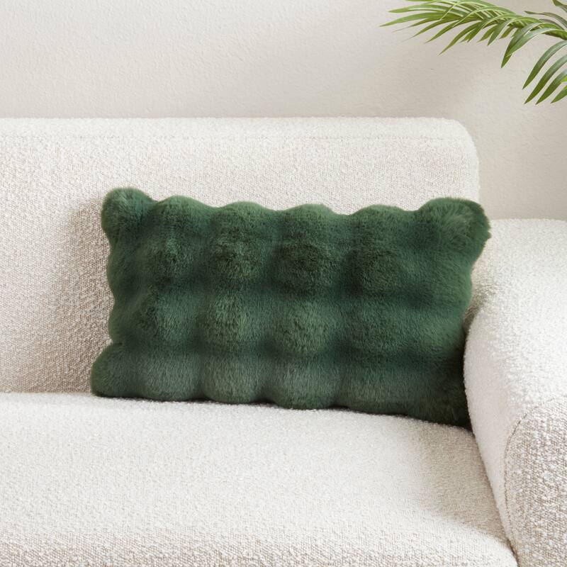 Plush Faux Fur Throw Pillow - Ultra-Soft Textured Accent for Sofa, Bed & Cozy Layered Styling