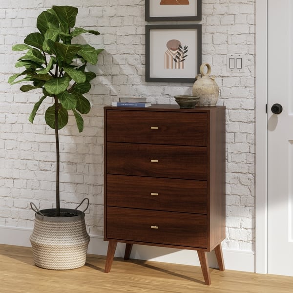 prepac milo mid century modern dresser Prepac Milo Mid-Century Modern 4 Drawer Chest of Drawers, Contemporary  Bedroom Furniture, Small Dresser for Bedroom - Bed Bath & Beyond
