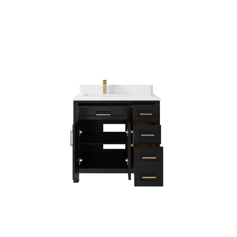 Willow Collections 36 in. W x 22 in. D Cambridge Left Offset Sink Bathroom Vanity with Countertop