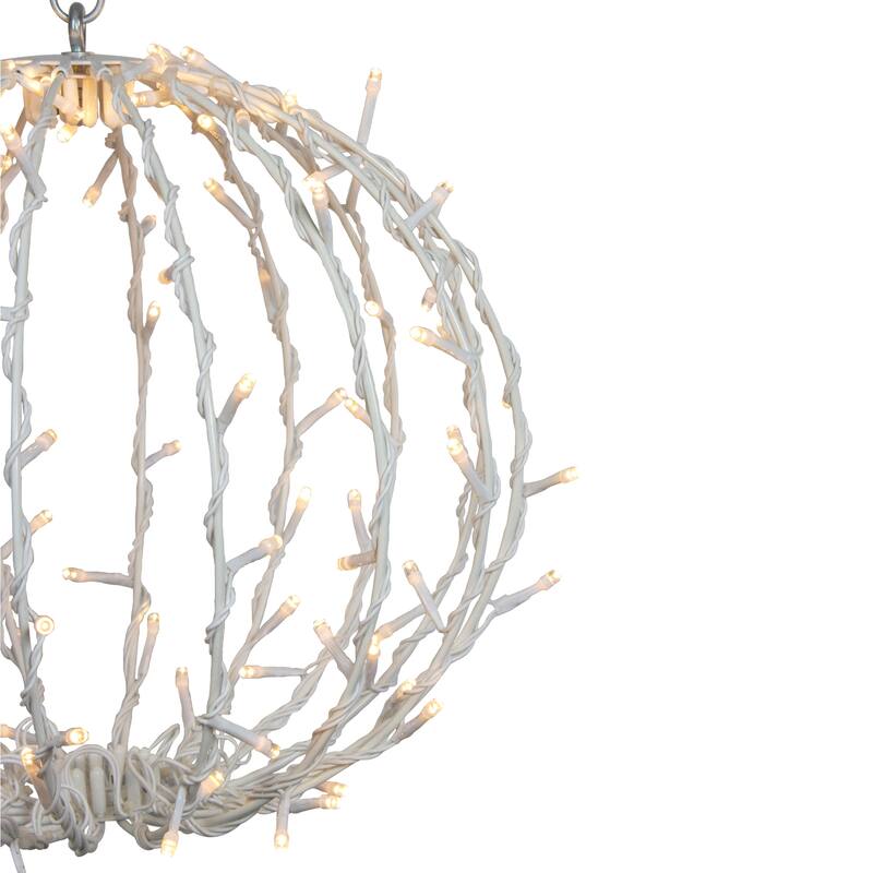 LED Lighted Christmas Hanging Ball Decoration - Warm White Lights