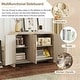 preview thumbnail 9 of 24, Retro 3-Door Curved Sideboard with Adjustable Storage for Living Room
