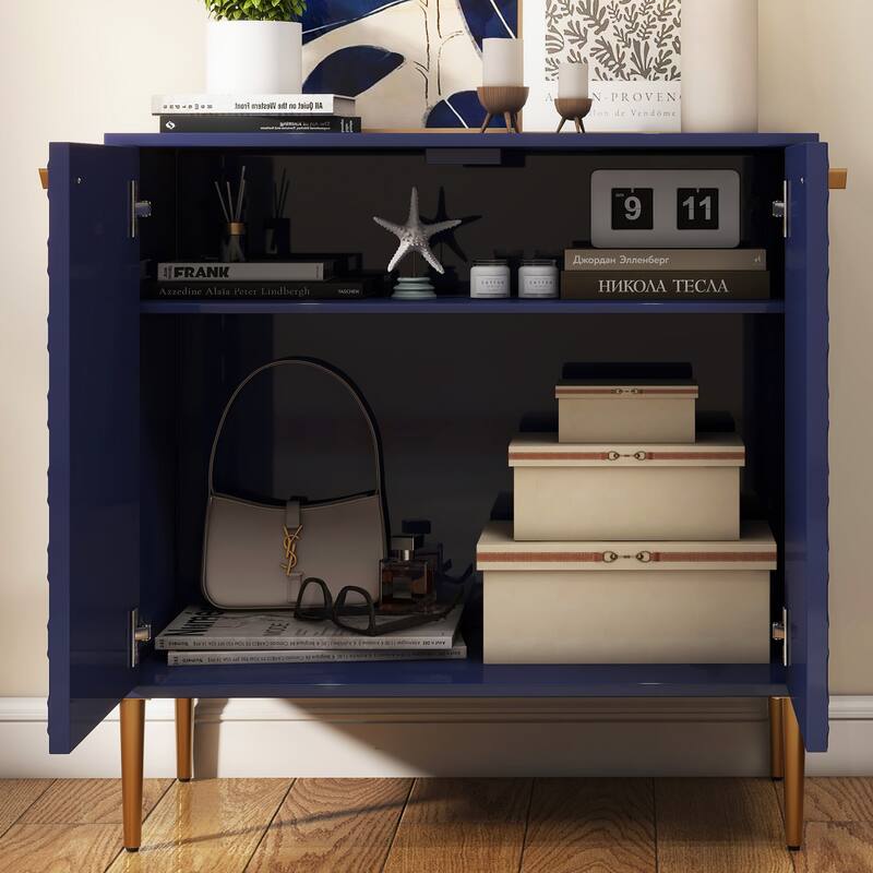 Hexagonal Pattern 2-door Storage Cabinet Buffet Cabinet Sideboard