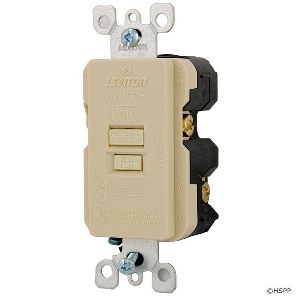 GFCI, Leviton, 20A, SPST, Deadfront, Ivory