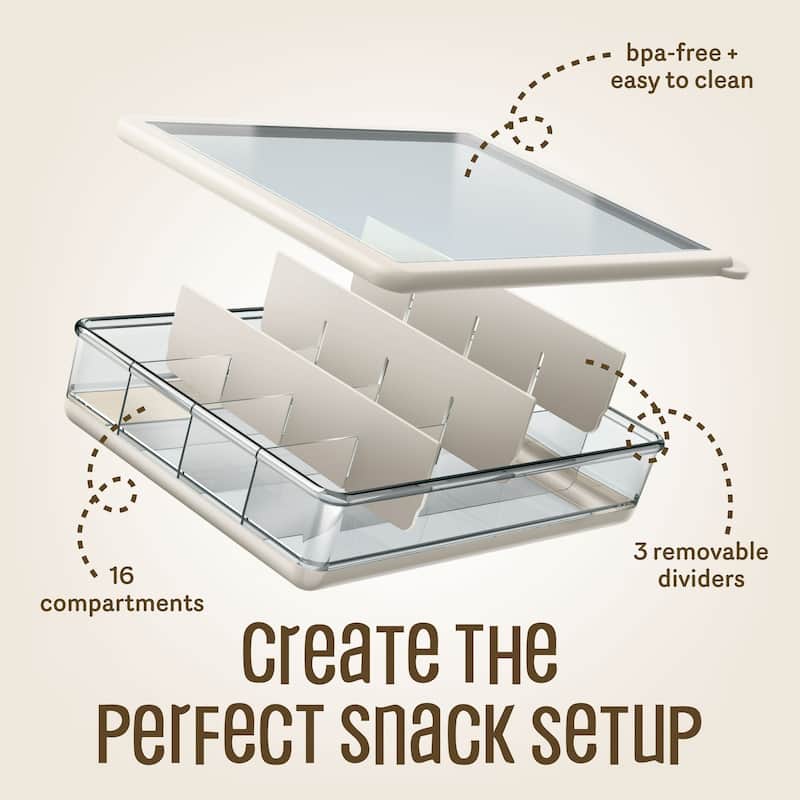COOK WITH COLOR Snack Box, 16-Compartment Lunch Box & Food Storage Container