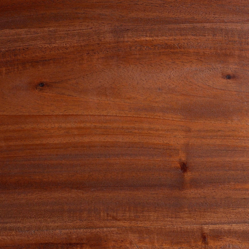 Donna Nightstand with Pedestal Base - Mahogany Wood Bedside Side Table with Round Tabletop