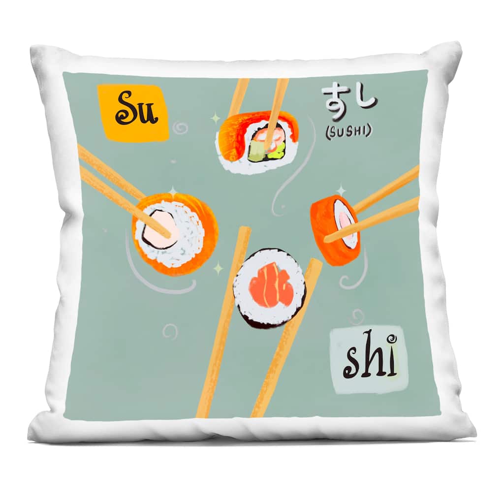 Stupell Tasty Sushi Party Gathering Decorative Printed Throw Pillow Design by Juliet Rose Philips