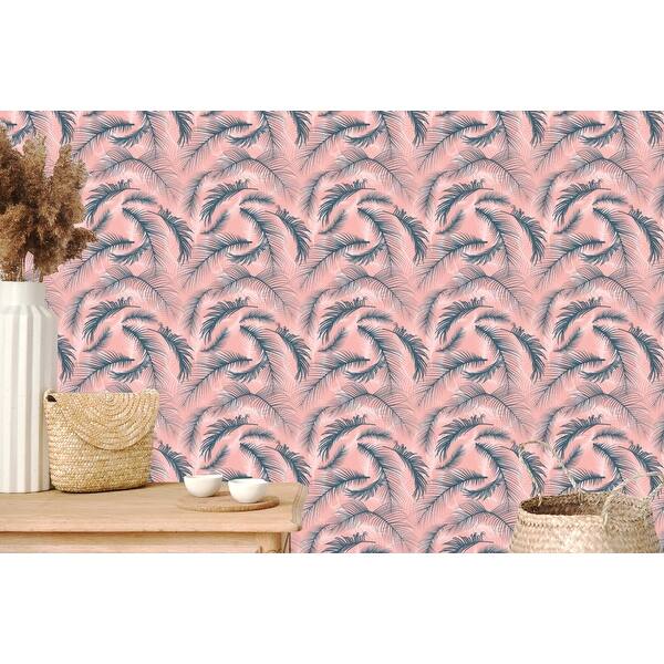 Pam Leaves Seamless Pattern, Removable Wallpaper 10'ft H x 24''inch W