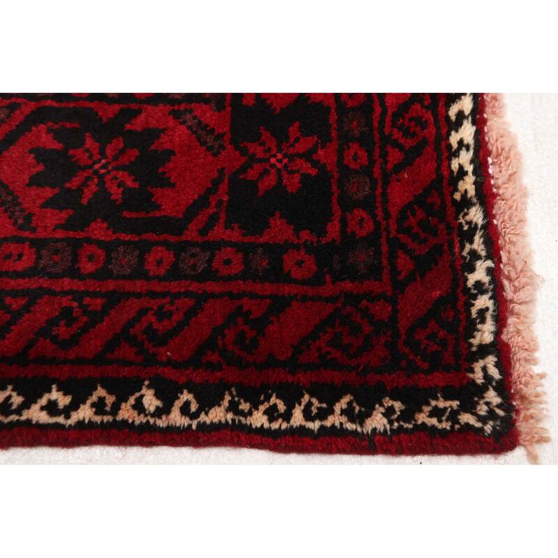 ECARPETGALLERY Hand-knotted Teimani Red Wool Rug - 4'3 x 8'10