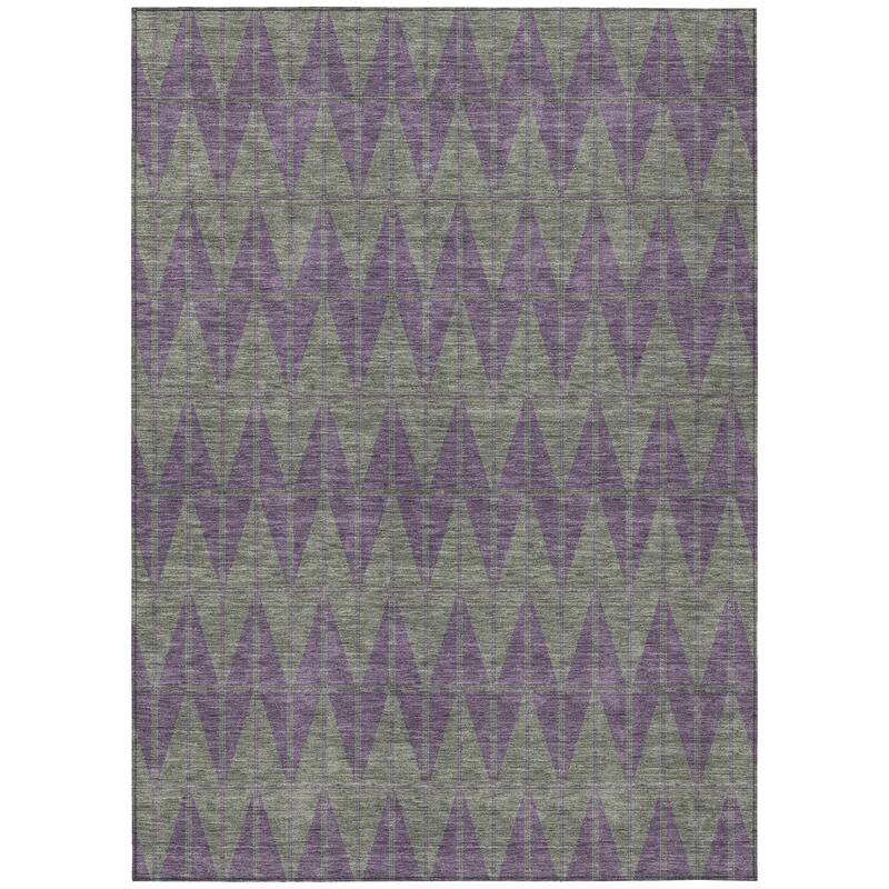 Machine Washable Indoor/ Outdoor Modern Zeke Chantille Rug