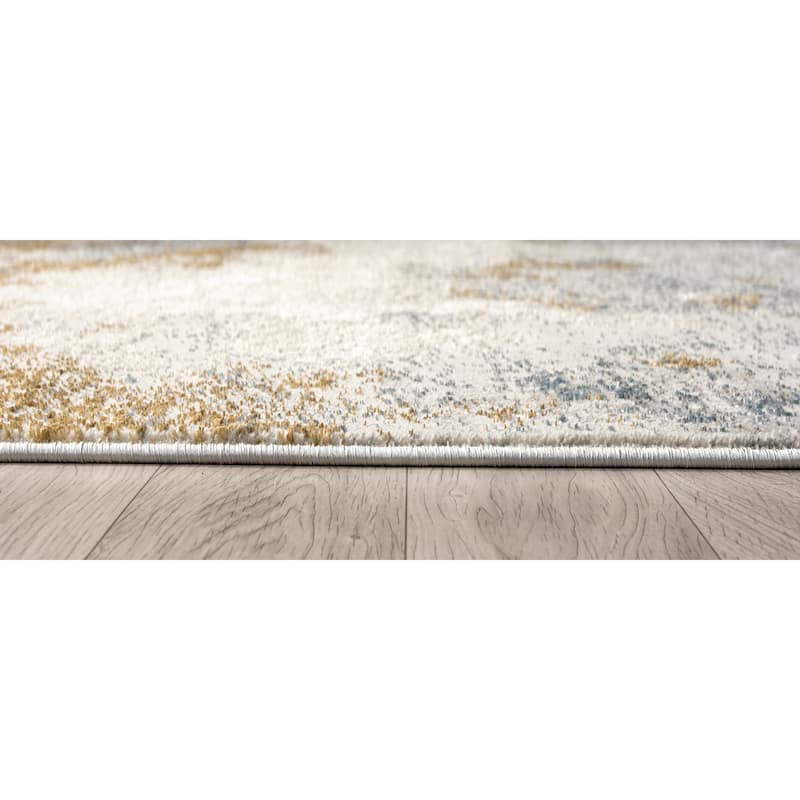 Thea Collection Beige/Gold Abstract Area Rug