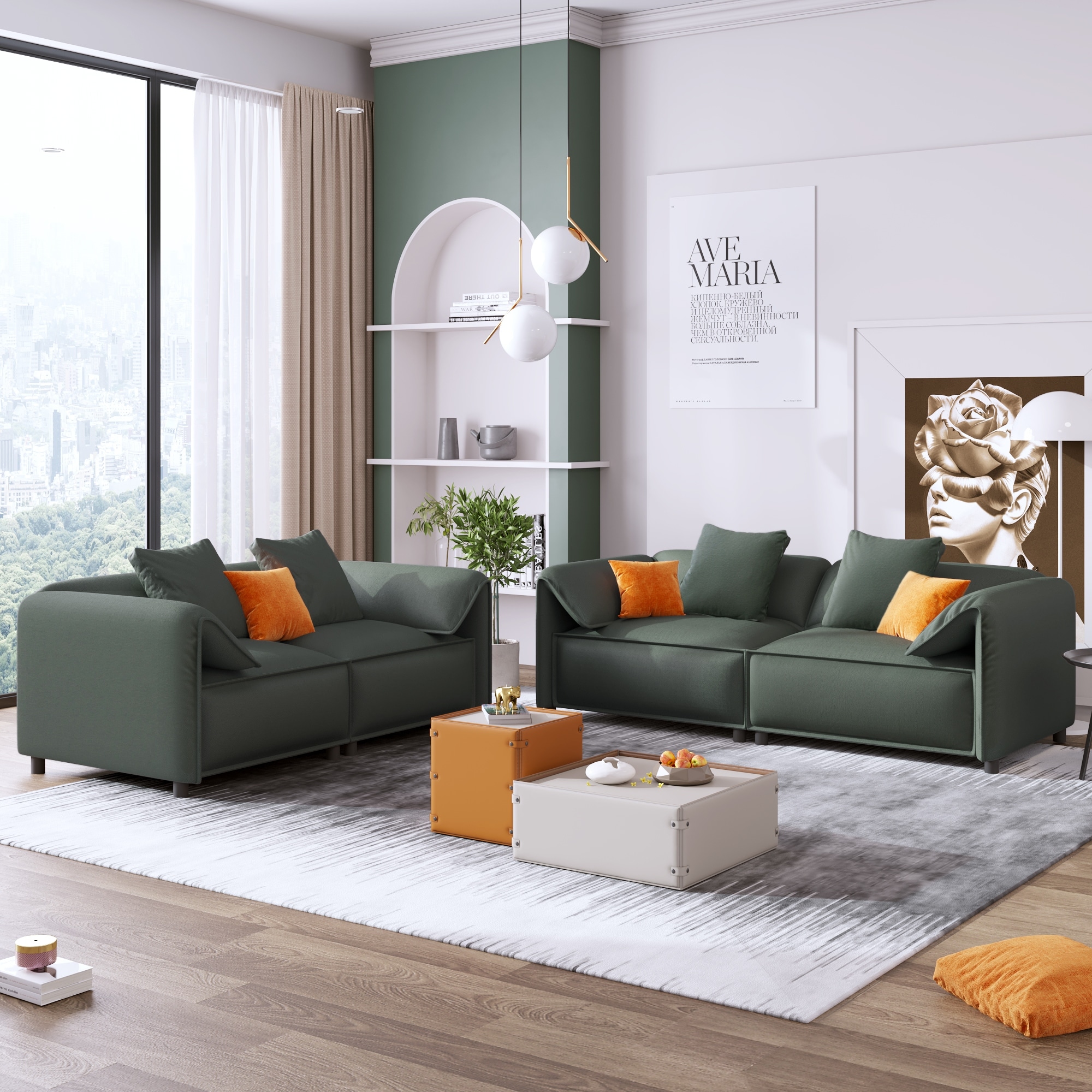 Sofa set with big pillows sales