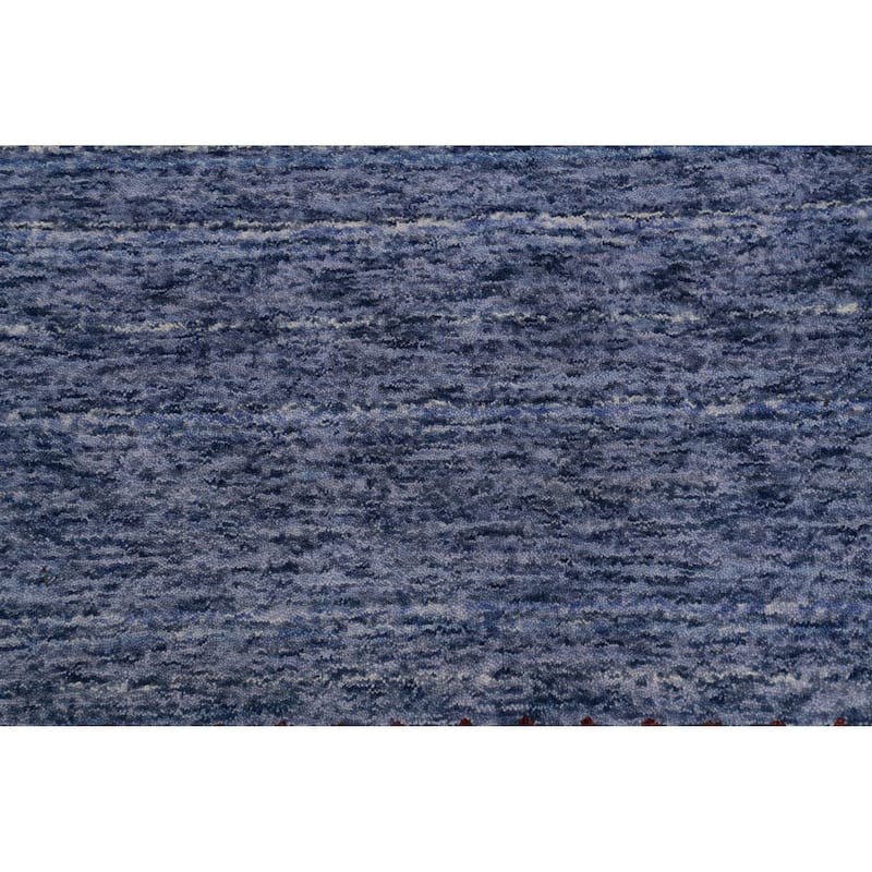 Hand Knotted Oriental 100% Wool Carpet Tribal Animal Pictorial Purples Gabbeh Area Rug - 8' 3'' X 7' 10''