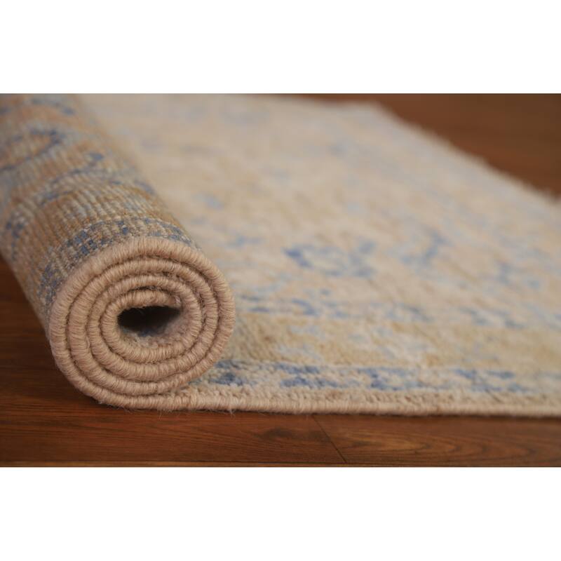 Muted Oushak Oriental Area Accent Rug Hand-Knotted Wool Carpet - 2'11" x 3'10"