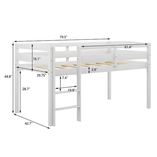 Wood Twin Size Loft Bed with Ladder - Bed Bath & Beyond - 36558338