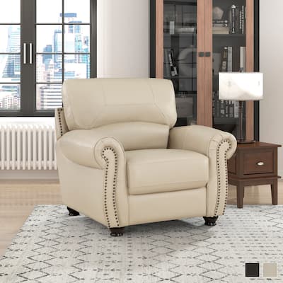 Ionia Leather Match Living Room Chair - 42.5" x 37" x 39"