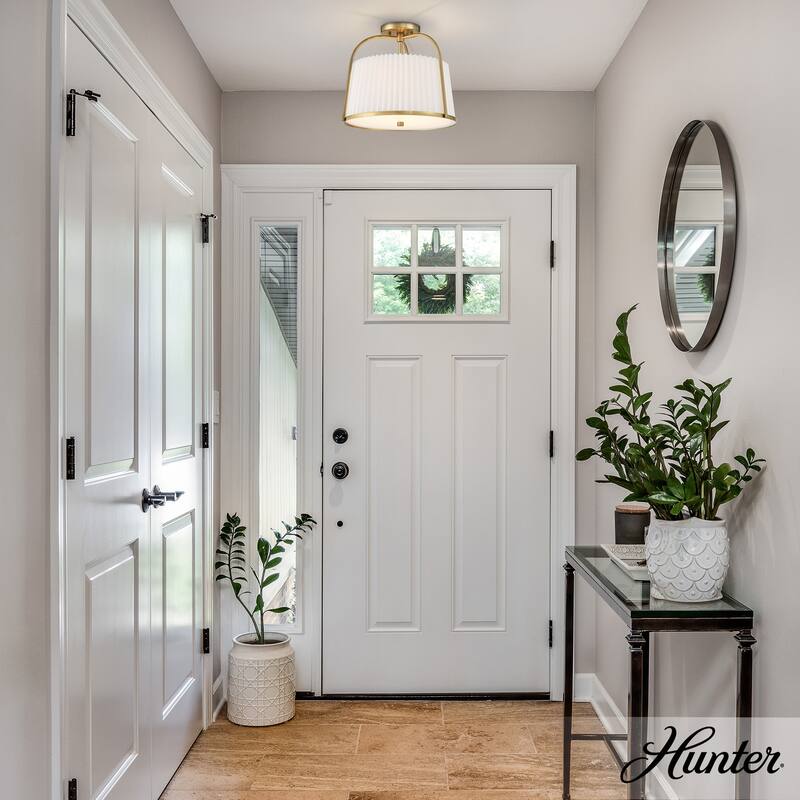 Hunter Atmore Alturas Gold 2 Light Flush Mount - Modern & Contemporary, Transitional - Kitchen, Bedrooms, Living Room, Entryway