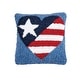 preview thumbnail 1 of 3, 8" x 8" Patriotic American Flag July Fourth Hooked Petite Throw Pillow