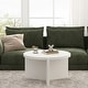 preview thumbnail 1 of 5, Modern Round Coffee Table with Textured Finish Center Table White
