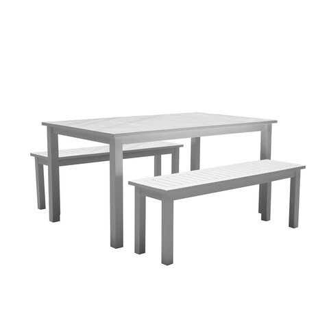 Agua 3 Piece Dining Set, White