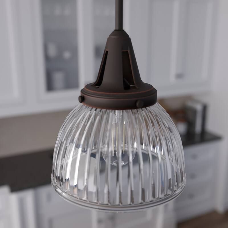 Hunter Cypress Grove 10" 1-Light Pendant - Island, Dining Room - Industrial, Transitional, Contemporary - Onyx Bengal