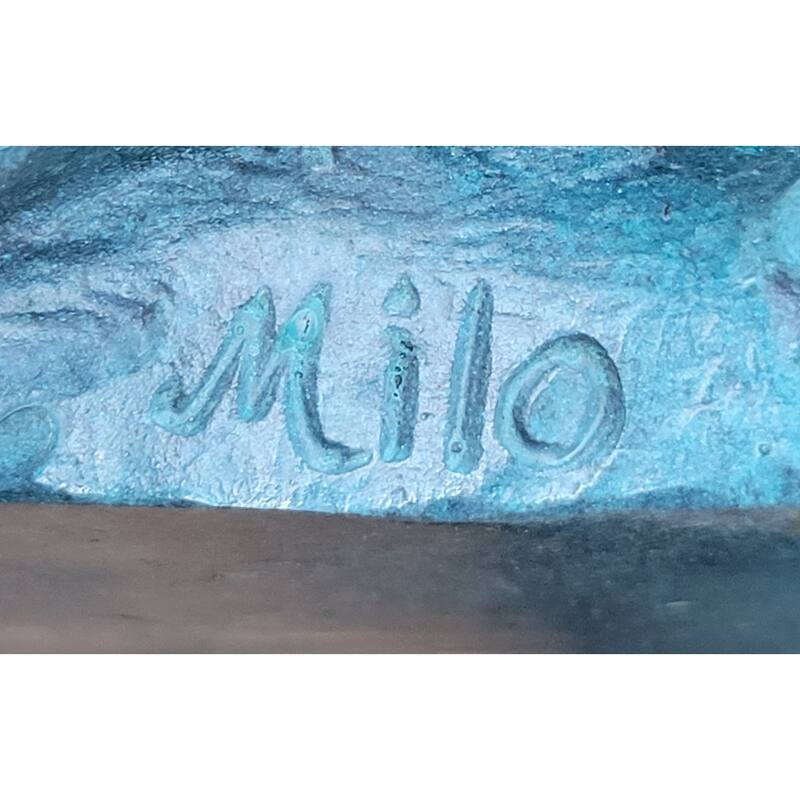 Signed Original Artwork By Milo Female Girl Lady Violin Player Bronze Sculpture