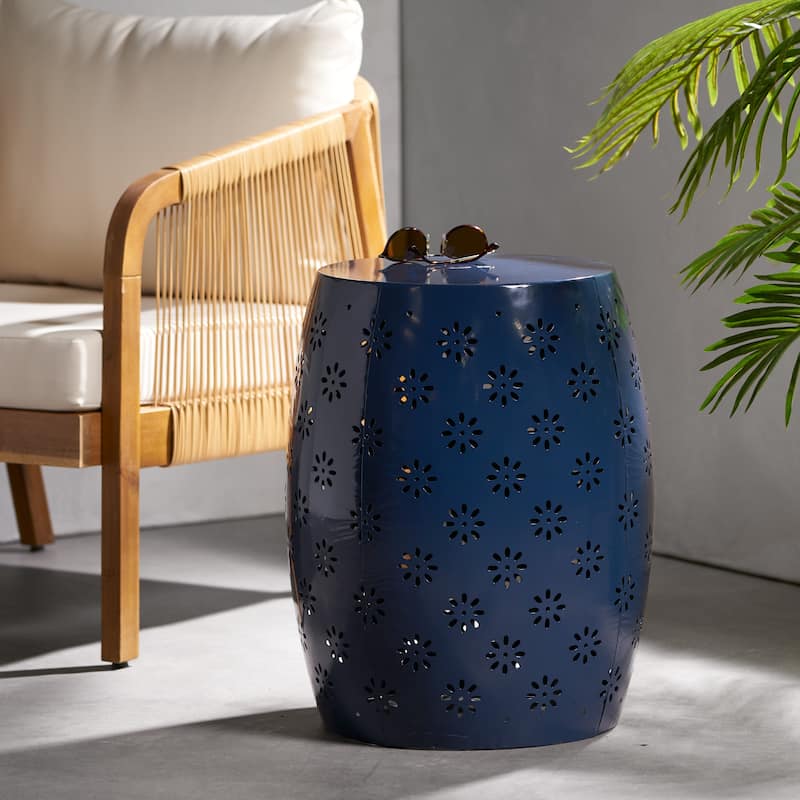 Soleil Pierced Iron Outdoor 15-inch Round End Table by Christopher Knight Home - 15.75"D x 15.75"W x 20.50"H