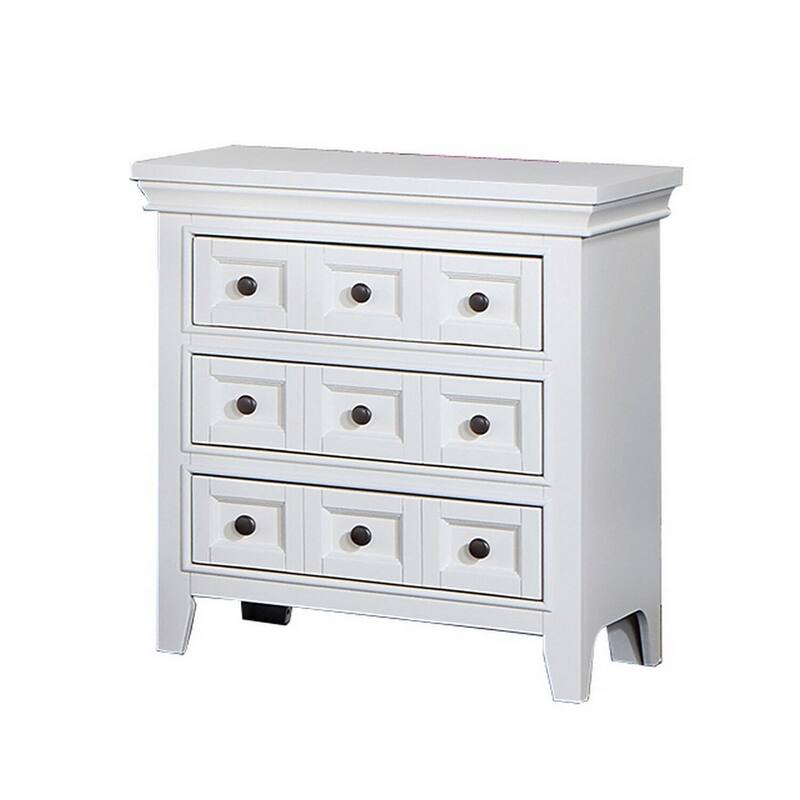 White 3 Drawer 26 in. W Nightstand with Sturdy Hardware and Ample Storage