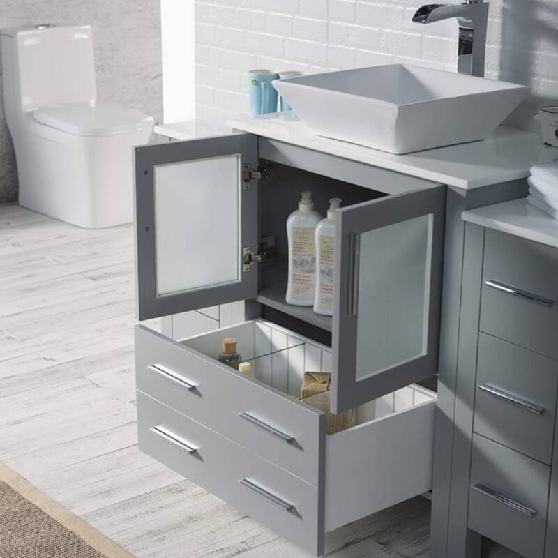 Blossom Sydney 54" Bathroom Vanity with Double Side Cabinets & Mirror