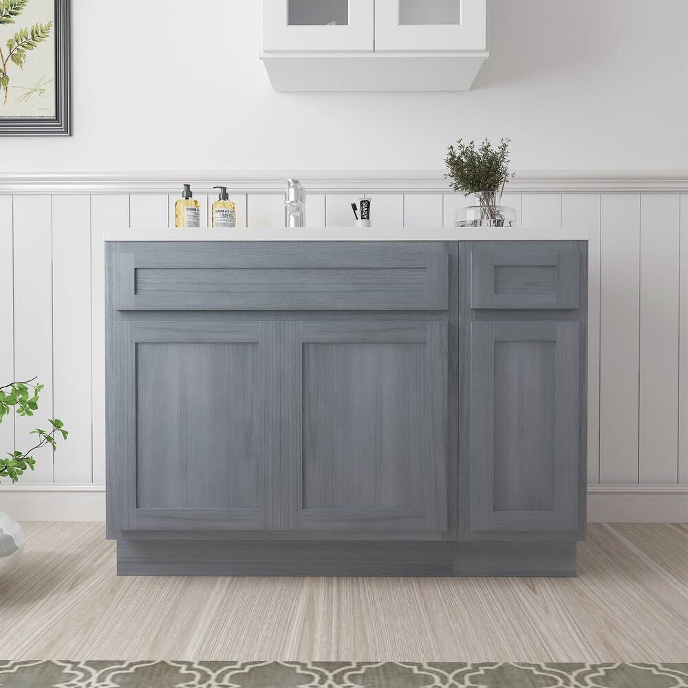 Vanity Art 42" Oak Freestanding Bathroom Vanity Cabinet without Top