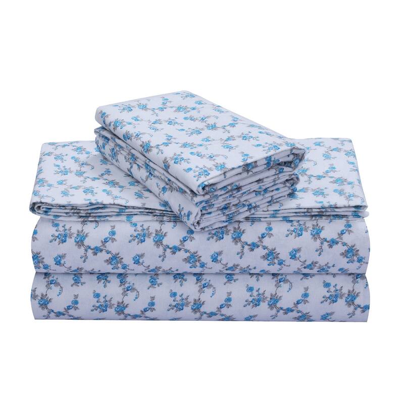 Feather & Stitch Cotton Flannel Sheets Set 4 Piece Bed Sheets Heavy Weight Bedding