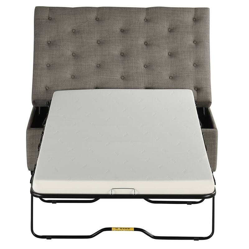 66" Convertible Ottoman Sleeper Sofa Bed, Tufted, Memory Foam Mattress