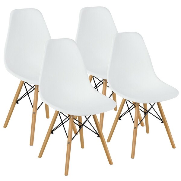 Gymax Set of 4 Modern Dining Side Chairs Armless Home Office w