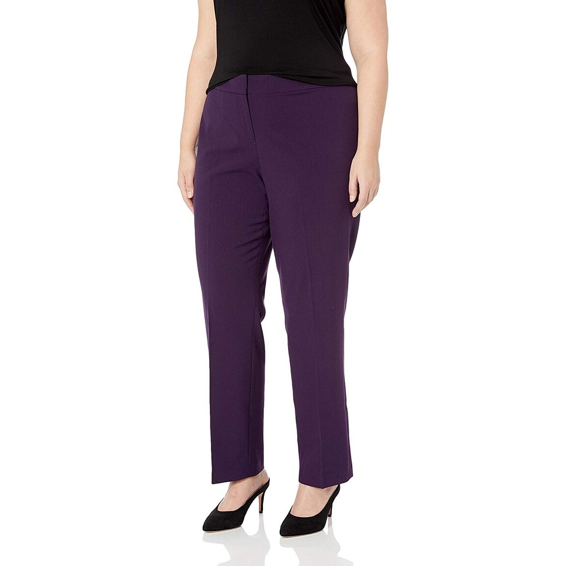 Purple dress pants womens clearance