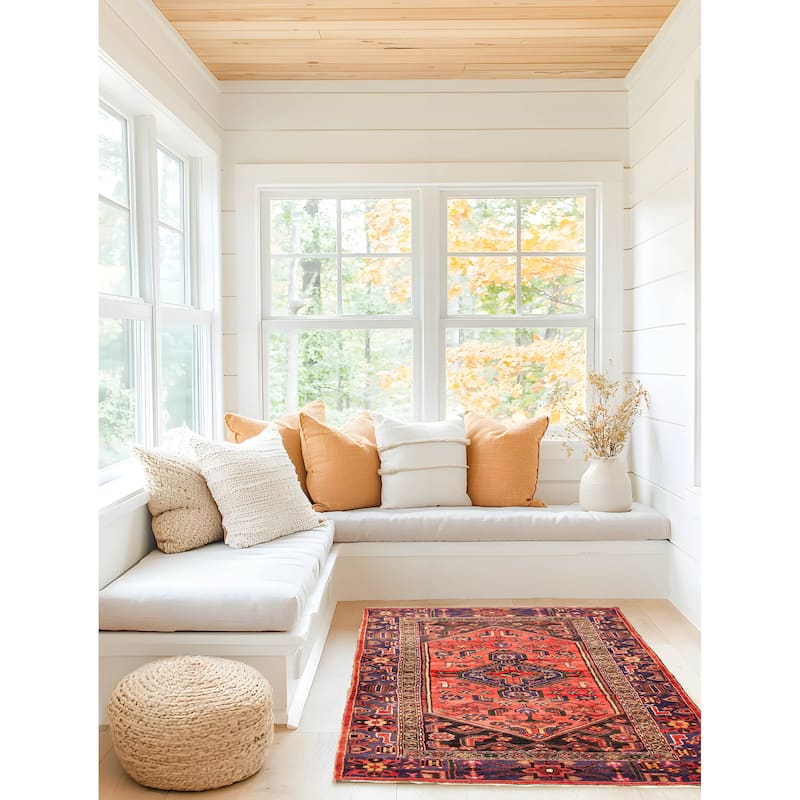 ECARPETGALLERY Hand-knotted Andelz Red Wool Rug - 4'4 x 6'11