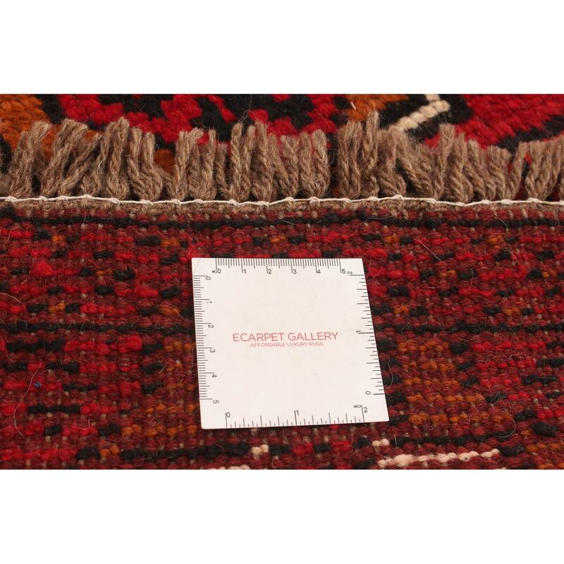 Hand-knotted Akhjah Red Wool Rug - 3'4" x 5'2"/3'4 x 5'2